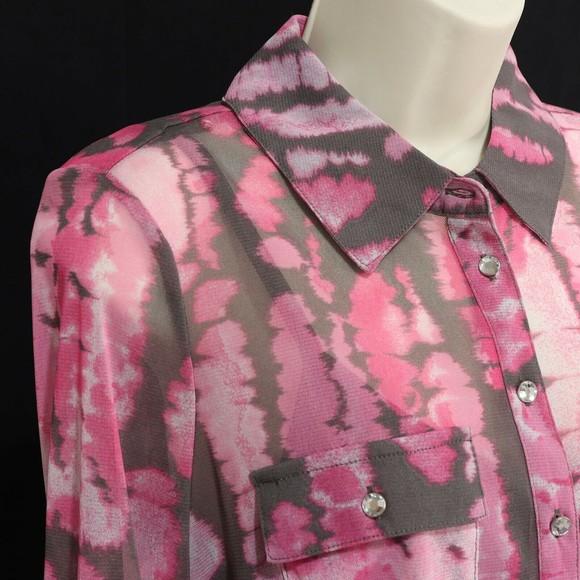 INC International Concepts Womens Tie Dye Mesh Shirt & Cami M Medium Pink NEW - Picture 5 of 11